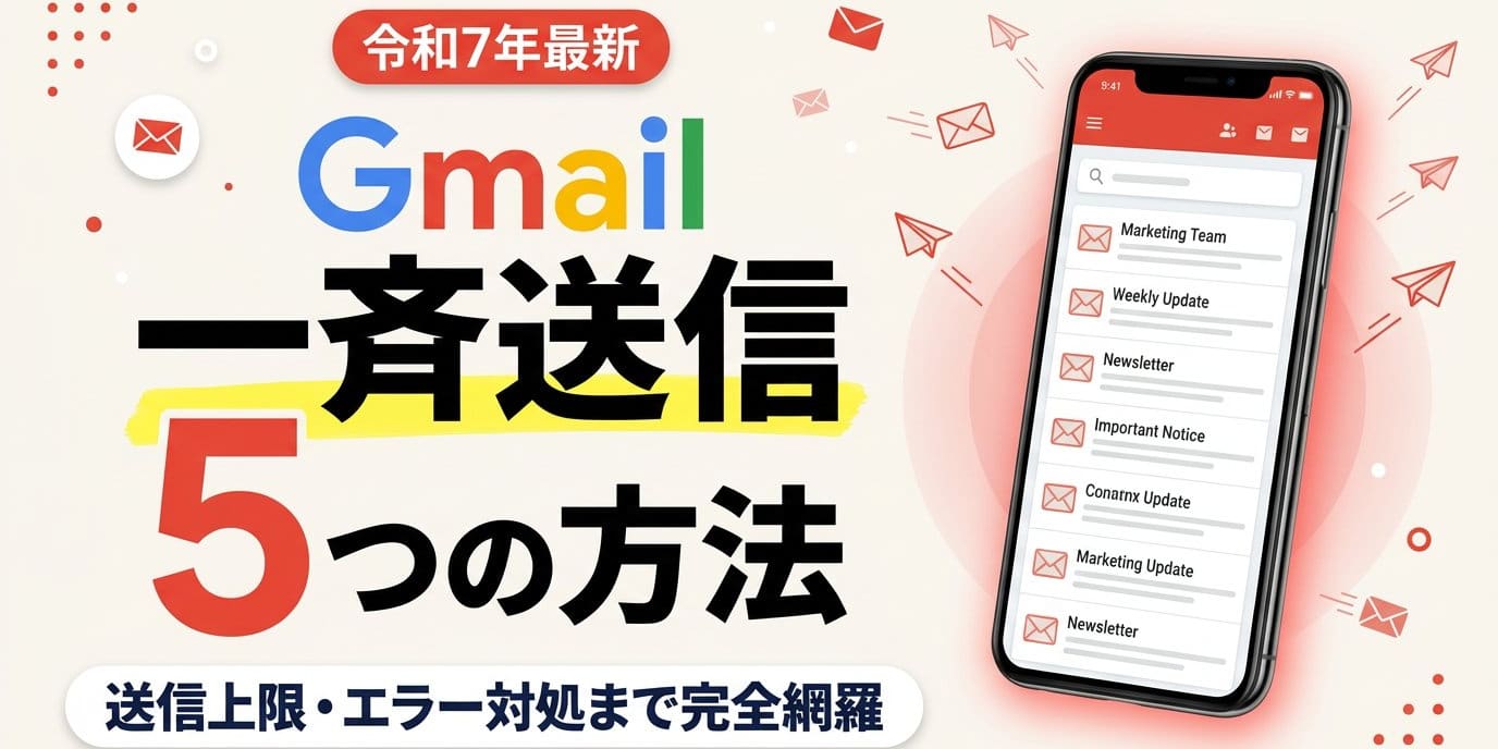 令和7年最新】Gmailで一斉送信する5つの方法｜上限・エラー対処まで 